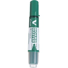 BeGreen V Board Master Dry Erase Whiteboard Marker - Chisel Marker Point Style - Refillable - Green - 1 Each