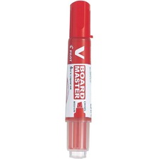BeGreen V Board Master Dry Erase Whiteboard Marker - Chisel Marker Point Style - Refillable - Red - 1 Each