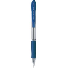 Pilot Super Grip Retractable Ballpoint Pen - 0.7 mm Pen Point Size - Refillable - Retractable - Blue - Blue Barrel - 1 Each