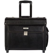 bugatti Carrying Case for 17.3" Wheel, Computer - Black - Vegan Leather Body - Telescoping Handle - 14" (355.60 mm) Height x 18" (457.20 mm) Width x 9.50" (241.30 mm) Depth - 1 Each