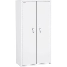 FireKing Storage Cabinet with Adjustable Shelves - 36" x 19.3" x 72" - Adjustable Shelf, Key Lock, Durable, Fire Proof, Corrosion Resistant, Environmentally Friendly, Scratch Resistant, Welded, Impact Resistant, Explosion Resistant - Arctic White - Powder Coated - Galvanized Steel