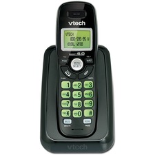 VTech CS6114-11 DECT 6.0 Cordless Phone - Black - Cordless - Corded - 1 x Phone Line - Hearing Aid Compatible