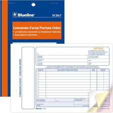 Blueline Purchase Orders Book - 50 Sheet(s) - 3 PartCarbonless Copy - 7.99" x 5.39" Form Size - Blue Cover - Paper - 1 Each