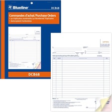 Blueline Purchase Orders Book - 50 Sheet(s) - 3 PartCarbonless Copy - 11" x 8.50" Form Size - Letter - Blue Cover - Paper - 1 Each