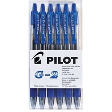 Pilot G2 Retractable Roller Pen - 0.7 mm Pen Point Size - Refillable - Retractable - Blue Gel-based Ink - 6 / Box