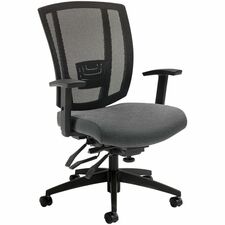 Offices To Go Avro | Upholstered Seat & Mesh Back Multi-Tilter - Polyester Seat - Black Mesh Back - Gravel Road - 1 Each