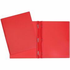 GEO Letter Report Cover - 8 1/2" x 11" - 3 x Prong Fastener(s) - Plastic - Red - 1 Each