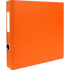 GEO 1.5" Textured Heavy-duty Binder, Orange - 1 1/2" Binder Capacity - Letter - 8 1/2" x 11" Sheet Size - D-Ring Fastener(s) - 2 Internal Pocket(s) - Polypropylene - Orange - Heavy Duty, Textured, PVC-free, Spine Label, Finger Hole - 1 Each