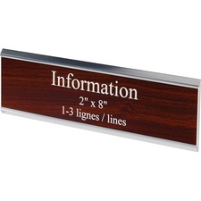 Derome Engraved Plate with Holder - 1 Each - 8" (203.20 mm) Width x 2" (50.80 mm) Height - Engraved