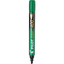 Pilot Permanent Markers 400 - Broad Marker Point - 4 mm Marker Point Size - Chisel Marker Point Style - Green - 12 / Box