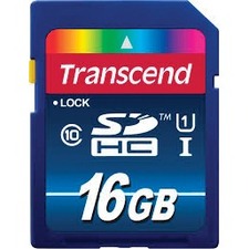 Transcend Premium 16 GB Class 10/UHS-I SDHC - 1 Pack - 400x Memory Speed