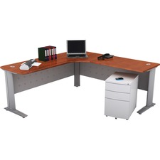 HDL Titan Corner Workstation - x 1" Table Top Thickness - 71" Height x 71" Width x 28.8" Depth - Autumn - 1 Each