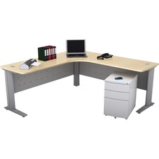 HDL Titan Corner Workstation - x 1" Table Top Thickness - 71" Height x 71" Width x 28.8" Depth - Maple - 1 Each