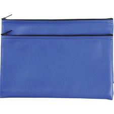 Sparco Carrying Case (Wallet) Cash, Check, Receipt, Office Supplies - Blue - Polyvinyl Chloride (PVC) Body x 11" Width x 6" Depth - 2 / Pack