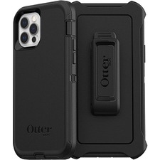 OtterBox Defender Rugged Carrying Case (Holster) Apple iPhone 12 Pro, iPhone 12 Smartphone - Black - Dirt Resistant, Bump Resistant, Scrape Resistant, Dirt Resistant Port, Dust Resistant Port, Lint Resistant Port, Drop Resistant, Scratch Resistant, Residue Resistant, Clog Resistant Port - Belt Clip - 6.38" (162.05 mm) Height x 3.58" (90.93 mm) Width x 1.30" (33.02 mm) Depth - Retail