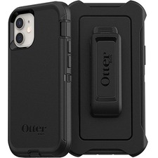 OtterBox Defender Rugged Carrying Case (Holster) Apple iPhone 12 mini Smartphone - Black - Dirt Resistant Port, Dust Resistant Port, Lint Resistant Port, Drop Resistant, Scrape Resistant, Bump Resistant, Scratch Resistant, Dirt Resistant - Belt Clip - 1 Each