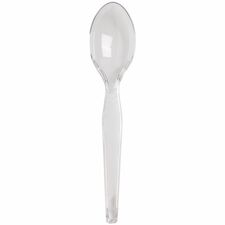 Dixie Heavyweight Plastic Cutlery - Teaspoon - 1 x Teaspoon - Breakroom - Disposable - Clear - 1000 / Carton