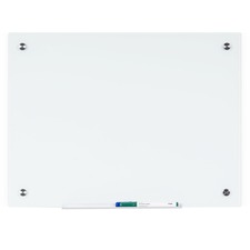 Bi-silque Magnetic Glass Dry Erase Board - 18" (1.5 ft) Width x 24" (2 ft) Height - White Glass Surface - Rectangle - Horizontal/Vertical - Magnetic - 1 Each