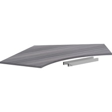 Lorell Relevance Series Curve Worksurface for 120 Workstations - For - Table TopWeathered Charcoal Laminate Rectangle Top - Contemporary Style - 47.25" Table Top Length x 34.13" Table Top Width x 1" Table Top Thickness - Assembly Required - 1 Each