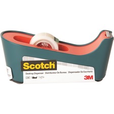 Scotch Desktop Tape Dispenser - 1" (25.40 mm) Core - Non-skid Base, Weighted Base - Sea Green - 1 Each