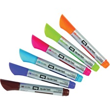 Quartet Premium Glass Board Dry-erase Markers - Bullet Marker Point Style - Pink, Blue, Green, Orange, Purple, Brown Liquid Ink - 6