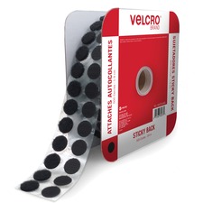 VELCRO® Coin Fasteners - 0.75" Length x 0.75" Width - Black - 500 / Pack