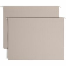 Smead TUFF 1/3 Tab Cut Legal Recycled Hanging Folder - 8 1/2" x 14" - 4" Expansion - Top Tab Location - Assorted Tab Position - Steel Gray - 10% Recycled - 18 / Box