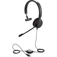 Jabra EVOLVE 20 Headset - Mono - USB Type C - Wired - 32 Ohm - 150 Hz - 7 kHz - Over-the-head - Monaural - Supra-aural - 3.1 ft Cable - Noise Cancelling Microphone - Black