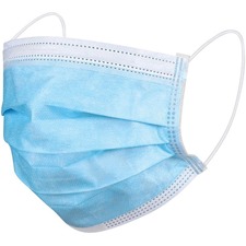 Viva Safety Mask - Recommended for: Face - Pleated, Disposable, Water Proof, Breathable - Gases Protection - Blue - 50 / Box