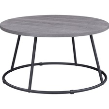 Lorell Accession Coffee Table - Round Top - Powder Coated Four Leg Base - 4 Legs - 200 lb Capacity x 1" Table Top Thickness x 31.50" Table Top Diameter - 16.75" Height - Assembly Required - Weathered Charcoal - Laminate Top Material - 1 Each