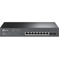 TP-Link JetStream 10-Port Gigabit Smart Switch with 8-Port PoE+ - 10 Ports - Manageable - 4 Layer Supported - Modular - 2 SFP Slots - 12.20 W Power Consumption - 150 W PoE Budget - Twisted Pair, Optical Fiber - PoE Ports - 1U High - Desktop, Rack-mountable - 5 Year Limited Warranty
