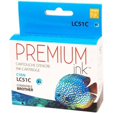 Premium Ink Inkjet Ink Cartridge - Alternative for Brother LC51C - Cyan - 1 Each - 400 Pages