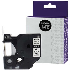 Premium Tape Label Tape - Alternative for Dymo A45010 - 1/2'' x 23' (12 mm x 7 m) - Black on Clear - 1 Pack