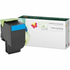 EcoTone Toner Cartridge - Remanufactured for Lexmark 801C / 80C1SC0 / 801 / 801S / - Cyan - 2000 Pages