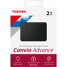 Toshiba Canvio Advance HDTCA20XK3AA 2 TB Portable Hard Drive - External - Black - USB 3.0 - 1 Pack