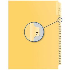 Quest Index Divider - 1/25 - Digit - #7 - Letter - 8.50" (215.90 mm) Width x 11" (279.40 mm) Length - Buff Divider - 1 / Pack