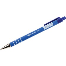 Offix Ballpoint Pen - Medium Pen Point - Blue - Rubberized Barrel - 1 Each