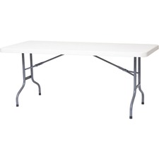 DURA Durable Folding Table - 6 ft - White Rectangle Top - 70.9" Table Top Length x 29.7" Table Top Width - 28.9" Height