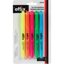 Assorted Colour Chisel Point Pen Style Highlighter Set