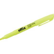 Offix Highlighter - Chisel Marker Point Style - Yellow - 1 Each
