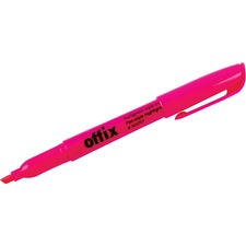 Offix Highlighter - Chisel Marker Point Style - Pink - 1 Each