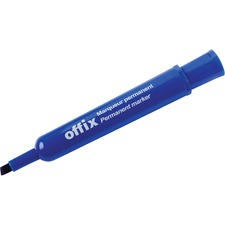 Offix Permanent Marker - Chisel Marker Point Style - Blue - 1 Each