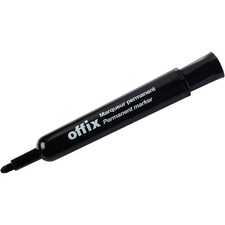 Offix Permanent Marker - Bullet Marker Point Style - Black - 1 Each