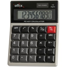 Offix Simple Calculator - Large Display, 4-Key Memory, Dual Power - 8 Digits - Solar, Battery Powered - Pocket - 1 Each