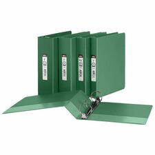 Offix Ring Binder - 1" Binder Capacity - Letter - 8 1/2" x 11" Sheet Size - 1" (25.40 mm) Ring - Round Ring Fastener(s) - 2 Internal Pocket(s) - Polypropylene, Board - Green - Recycled - PVC-free, Label Holder - 1 Each