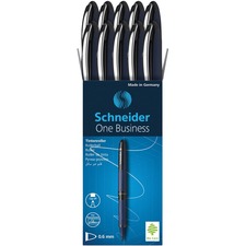 Schneider One Business Rollerball Pen - 0.6 mm Pen Point Size - Black - 10 / Box