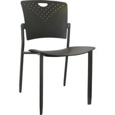 Horizon MaxX StaxX A118 Stacking Chair - Black Polypropylene Seat - Black Polypropylene Back - Powder Coated, Black Steel Frame - Four-legged Base - 2 / Box