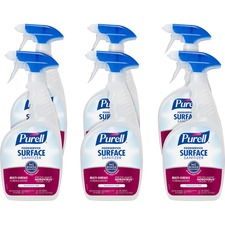 PURELL® Foodservice Surface Sanitizer - 32 fl oz (1 quart)Spray Bottle - 6 / Carton - Rinse-free, Fragrance-free - Clear