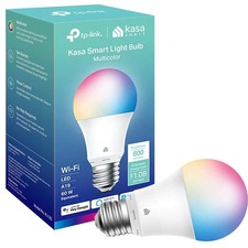 Kasa Smart WiFi Light Bulb, Multicolor - 9 W - 120 V AC - 800 lm - Multicolor Light Color - E26 Base - 4040.3F (2226.8C), 11240.3F (6226.8C) Color Temperature - 90 CRI - 220 Beam Angle - Alexa, Google Assistant, SmartThings Supported - Dimmable - Wi-Fi, Controllable Light Color, Voice Control, Automatic Temperature Control, Adjustable Temperature, Adjustable Brightness, Remote Controlled
