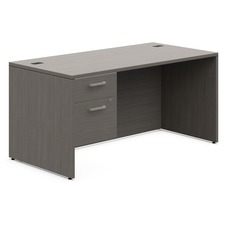 Offices To Go Ionic | 60"W x 30"D Single Pedestal Desk, 29"H - 60" x 30"29" , 1" Work Surface, 0.1" Edge - Single Pedestal - Material: Thermofused Laminate (TFL) - Finish: Absolute Acajou